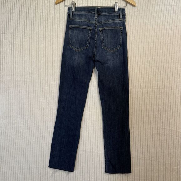 FRAME DENIM Le High Rise Straight Jeans Pants Cobain Blue Size 25x27 - Picture 3 of 12